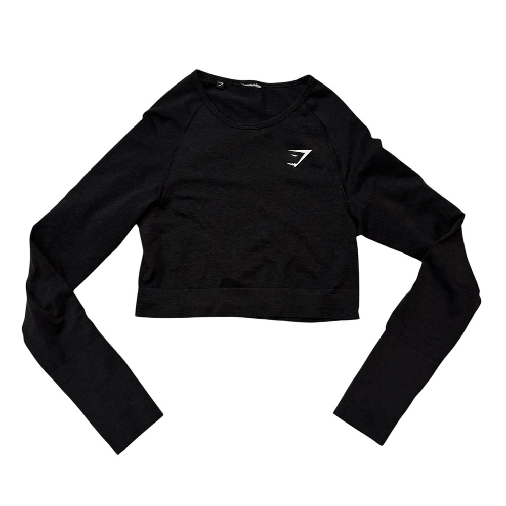 Gymshark Vital Crop Top seamless long sleeve dark gray